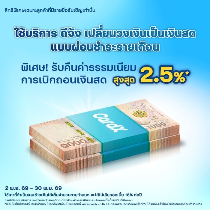 โปรพิเศษเฉพาะคุณ เมื่อยืมเงินก้อนใหญ่กับ ดีจัง!