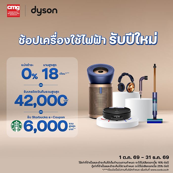 ช้อปเครื่องใช้ไฟฟ้ารับปีใหม่ กับแบรนด์ Dyson