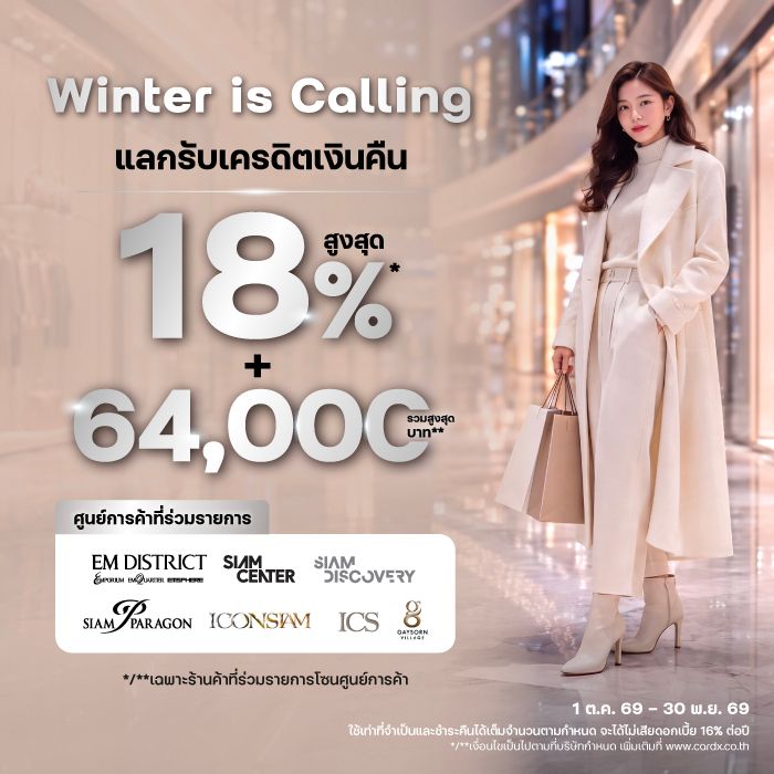 ช้อปแบรนด์ดัง รับคืนสุดคุ้ม ที่ศูนย์การค้าชั้นนำ